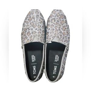 Toms Glitter Leopard-Print Canvas Womens Shoes | Size 7 | No Box